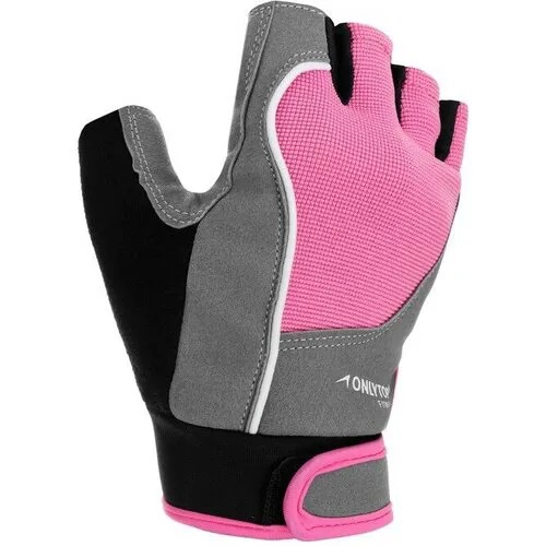 Перчатки ONLYTOP, размер XS, серый, розовый