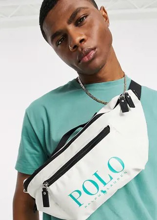 Кремовая сумка-кошелек на пояс с зеленым логотипом Polo Ralph Lauren x ASOS Exclusive Collab-Белый