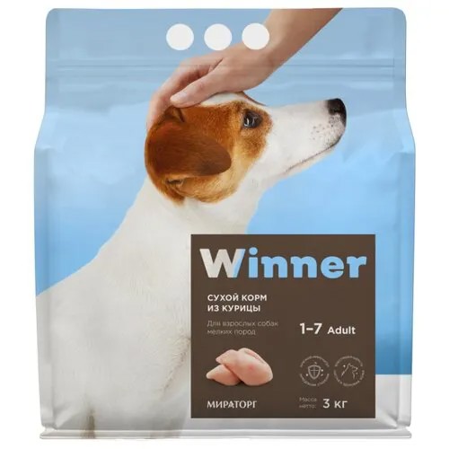 Сухой корм для собак Winner курица 3 кг (для мелких пород)