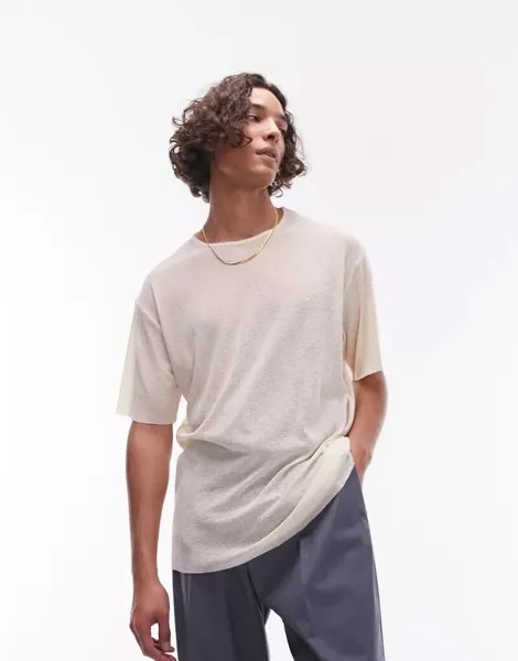 Креповая футболка оверсайз Topman с камнем