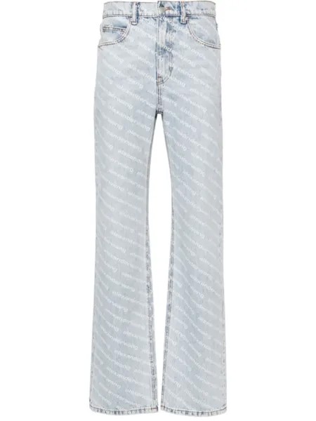 Alexander Wang прямые джинсы с логотипом, синий