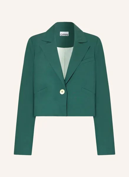 Укороченный пиджак Ganni, зеленый