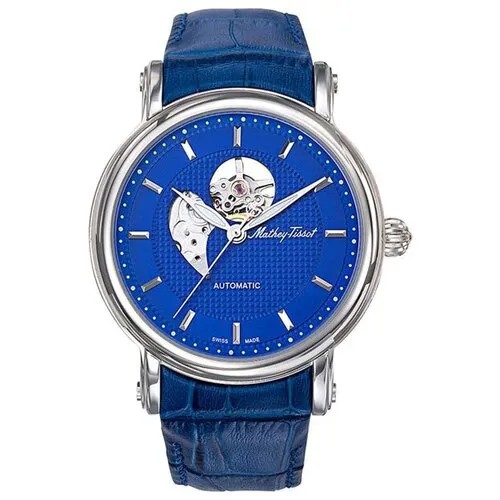 Наручные часы Mathey-Tissot Skeleton Швейцарские механические наручные часы Mathey-Tissot H7051ABU, синий