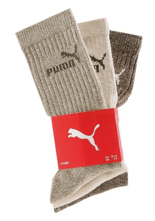 Носки для отдыха PUMA (3 шт.), прочное качество, коричневый