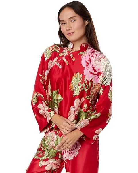 Пижамный комплект Natori Caterina Satin PJ Set, цвет Brocade Red