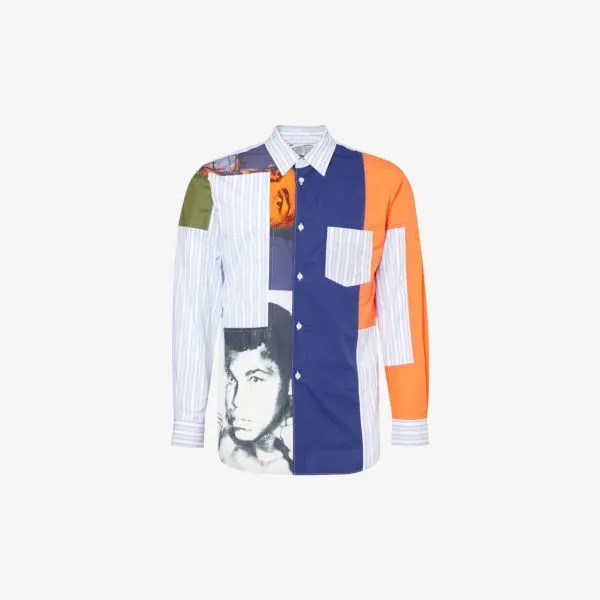 Рубашка mohammed ali из хлопкового поплина с контрастными вставками Comme des Garçons, цвет stripe