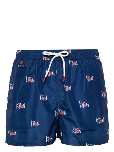 Kiton плавки-шорты с логотипом, синий