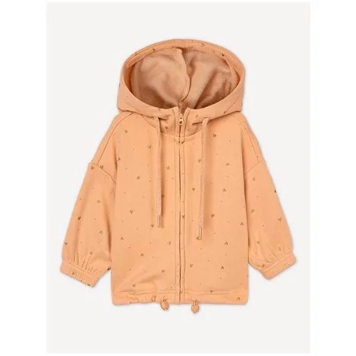 Бежевая толстовка oversize со звёздочками для девочки Gloria Jeans, размер 3-4г/104