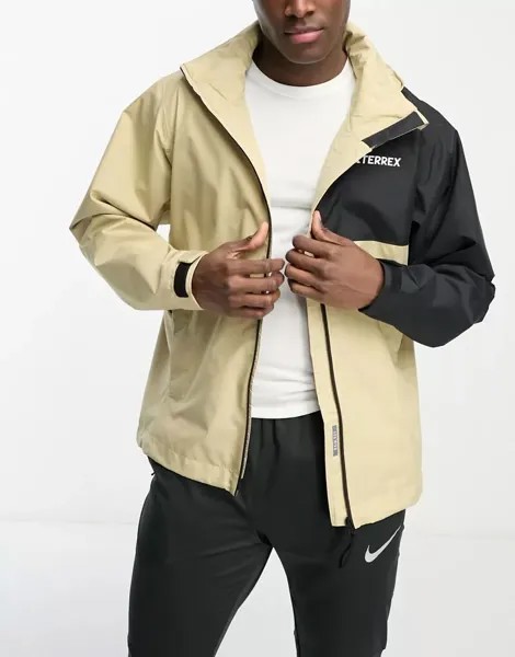 Коричневая куртка от дождя adidas Terrex adidas performance