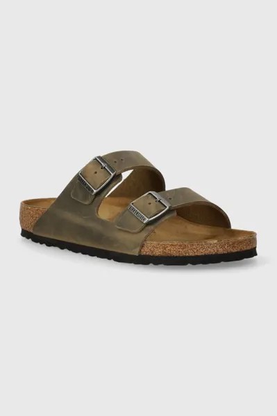 Шлепанцы из нубука «Аризона» Birkenstock, зеленый