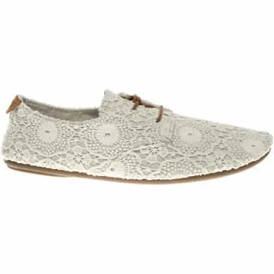Sanuk Bianca Crochet Lace Up Женские белые туфли на плоской подошве в стиле кэжуал 1015892-WOTM
