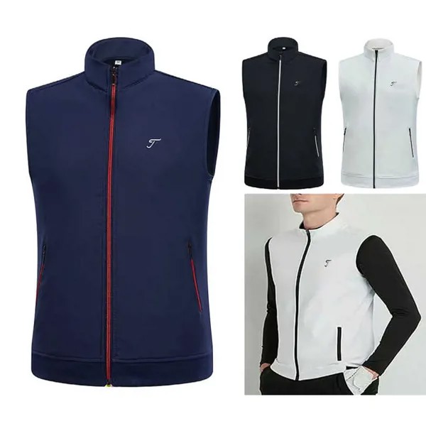 Новая одежда для гольфа 골재재재, осень/зима, Мужская Флисовая теплая безрукавка, модная спортивная ветрозащитная куртка для отдыха, жилет