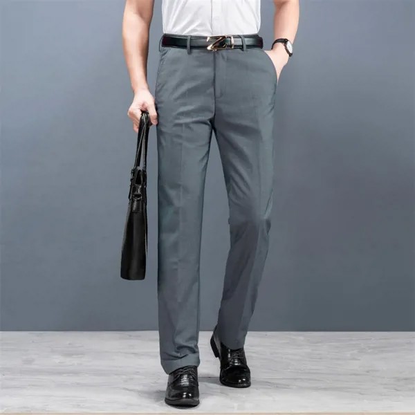 Костюмные брюки с карманом без пояса для мужчины