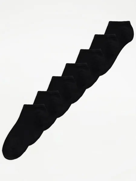 Черные однотонные носки Trainer Liner (7 пар) George., черный