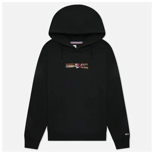 Женская толстовка Tommy Jeans Relaxed Linear Overlay Hoodie чёрный , Размер M