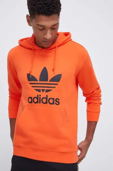 Хлопковая толстовка adidas Originals, оранжевый