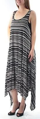 DKNY Womens Black W/slip Striped Maxi Shift Dress без рукавов с круглым вырезом Размер: S
