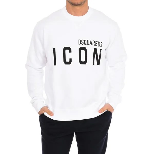 Мужская толстовка с круглым вырезом и длинными рукавами s79gu0004 s25042 Dsquared2, белый