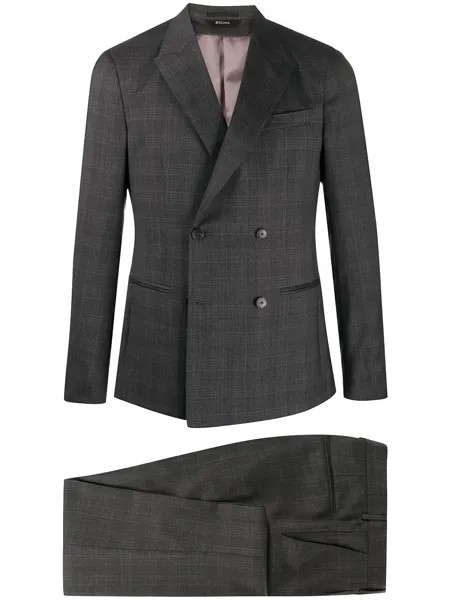 Z Zegna клетчатый костюм с двубортным пиджаком