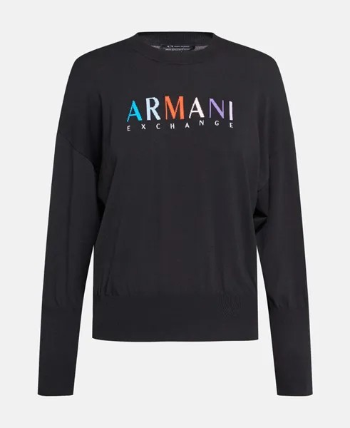 Джемпер с длинными рукавами Armani Exchange, черный