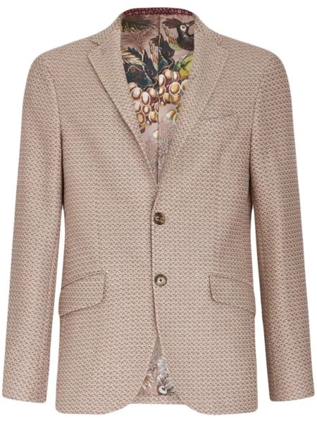 ETRO жаккардовый пиджак с узором, коричневый