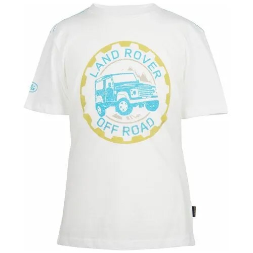 Футболка Land Rover, размер 9-10 лет, голубой, белый
