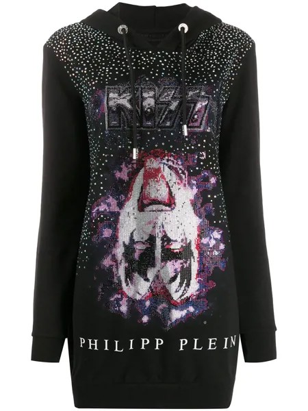 Philipp Plein декорированное худи из коллаборации с Kiss