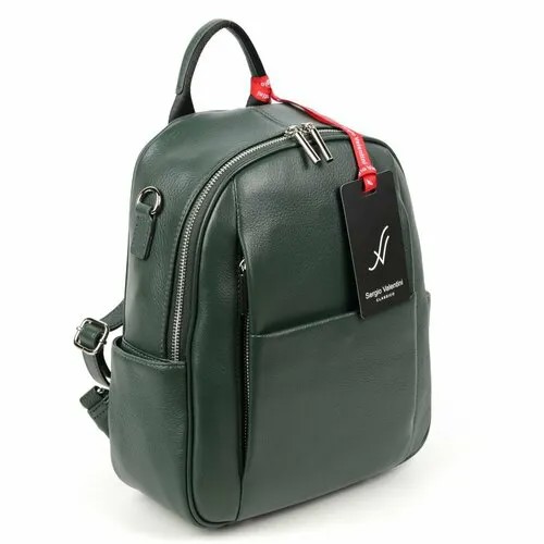 Рюкзак Sergio Valentini, фактура гладкая, зеленый