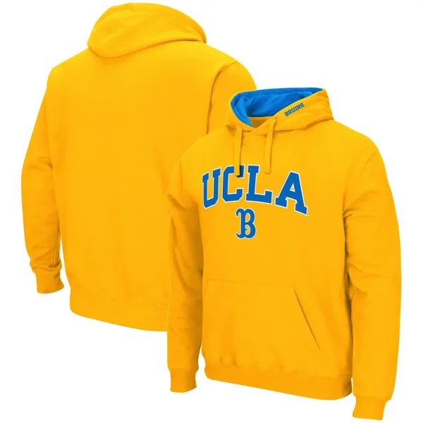 Мужской золотой пуловер с капюшоном UCLA Bruins Arch & Logo 3.0 Colosseum
