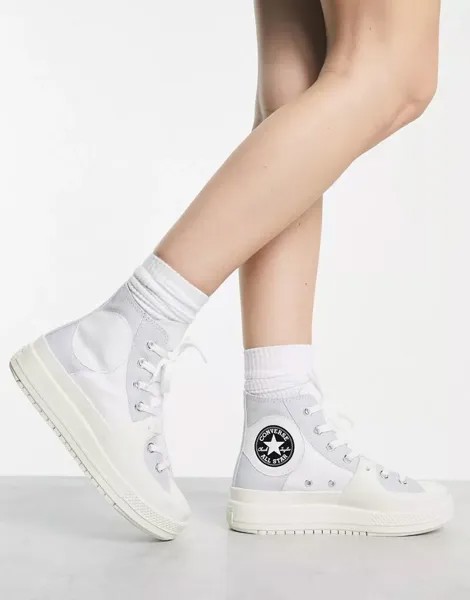 Бело-голубые кроссовки Converse Chuck Taylor All Star Construct Hi