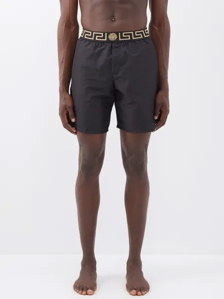 Жаккардовые шорты для плавания с логотипом Versace, черный
