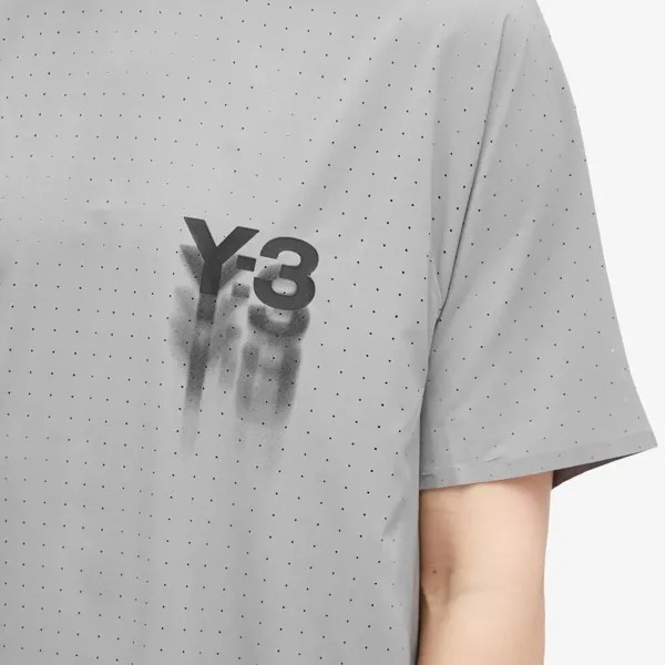 Y-3 Футболка с короткими рукавами run, серый