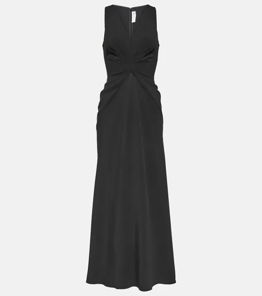 Асимметричное платье макси со сборками Victoria Beckham, черный