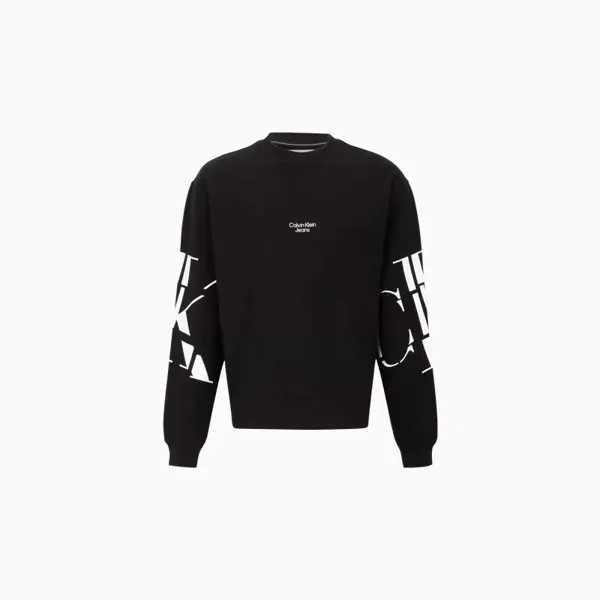 Пуловер мужской Calvin Klein Jeans с буквенным принтом, черный