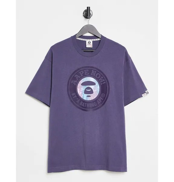 Серая переливающаяся футболка со старбаком Aape By A Bathing Ape AAPE BY A BATHING APE