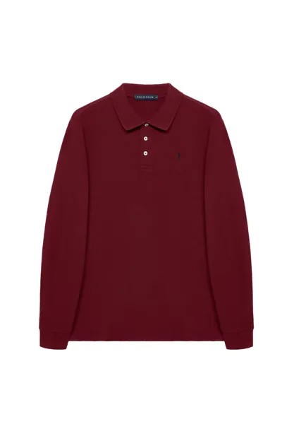 Рубашка-поло Long Sleeve Regular Fit Polo Club, цвет garnet