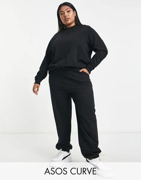 Черные узкие спортивные штаны ASOS DESIGN Curve
