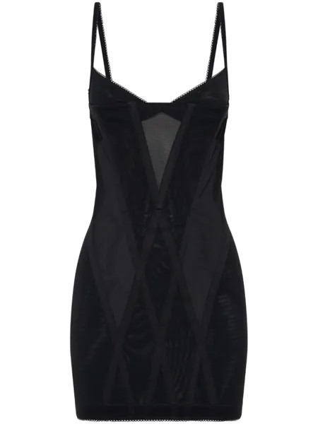 Платье мини Oblique с сетчатыми вставками Dion Lee, черный