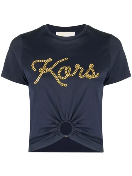 Michael Michael Kors футболка со сборками, синий