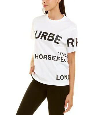 Женская футболка с принтом Burberry Horseferry, черная, Xxxs
