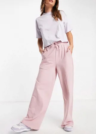 Джоггеры с широкими штанинами и контрастной вставкой ASOS 4505-Розовый цвет