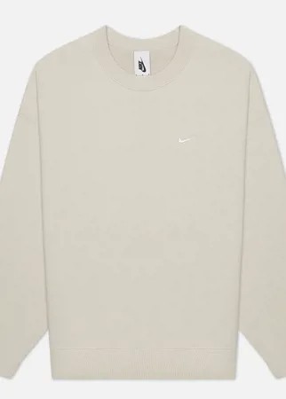 Мужская толстовка Nike NRG Solo Swoosh Crew Fleece, цвет бежевый, размер L