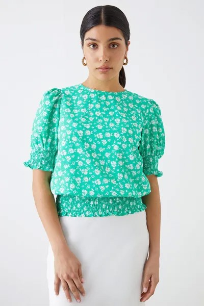 Зеленый топ с присборенным подолом в стиле Ditsy Dorothy Perkins, зеленый