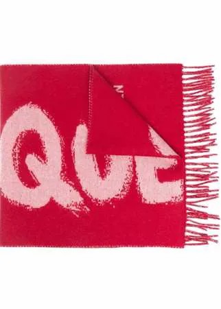 Alexander McQueen шарф с вышитым логотипом