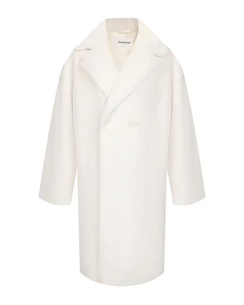 Белое пальто из эко-меха Parosh