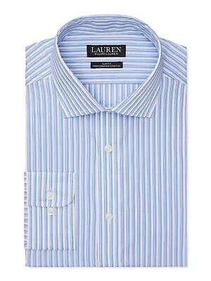 LAUREN RALPH LAUREN Синяя классическая рубашка стрейч для мужчин S 14,5- 32/33