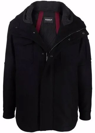 DONDUP куртка из смесовой шерсти с капюшоном и карманами