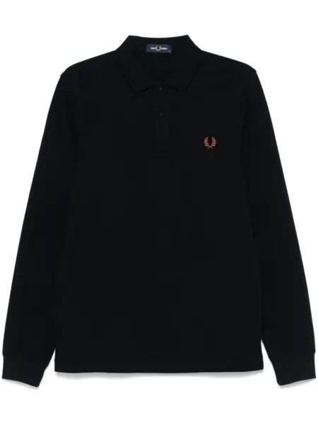Fred Perry рубашка поло с вышитым логотипом, черный