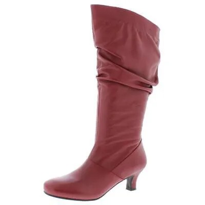 Женские красные кожаные сапоги до колена Array Groovey, размер 6, средний (B,M) BHFO 1578