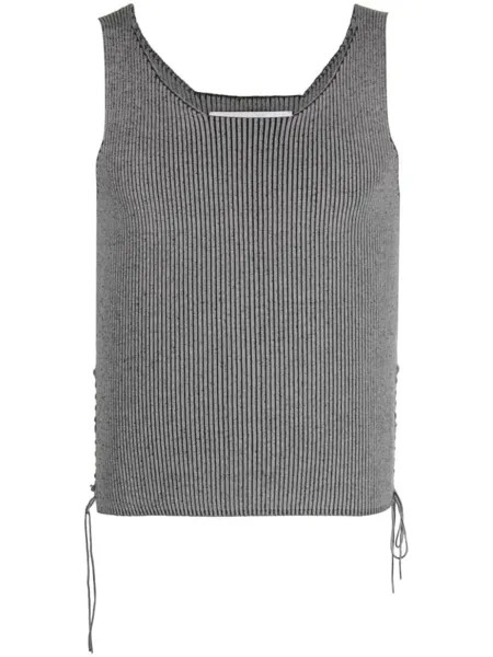 Ludovic de Saint Sernin lace-up knit tank top, серый